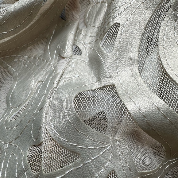 Chico’s Travelers Collection Sheer Open Jacket with Faux Leather Appliqués - Picture 5 of 10